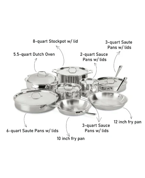 All-clad 401716 | Cookware Set | 14-Piece D3 Stainless Steel - Image 7