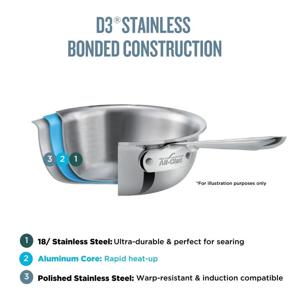 All-clad 4108 | D3 Stainless 8-Inch Fry Pan - Image 8