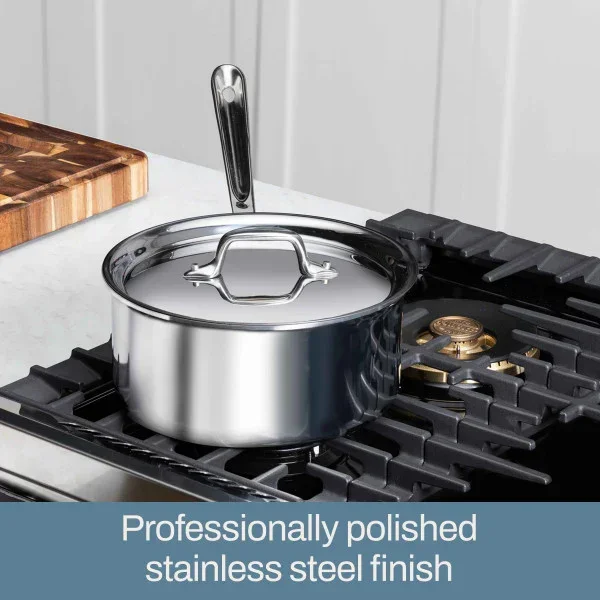 All-clad 4202R | D3 Stainless 2-Quart Saucepan with Lid - Image 2