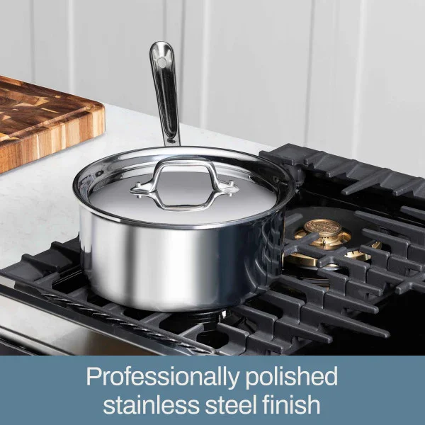 All-clad 4203R | D3 Stainless 3-Quart Saucepan with Lid - Image 2