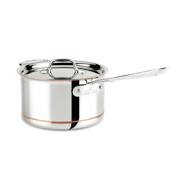 All-clad 6204 SS | Copper Core 4-Quart Sauce Pan with Lid and Loop