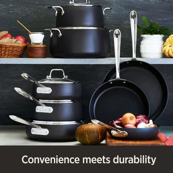 All-Clad E113SB64 | HA1 Hard Anodized Nonstick 13-Piece Cookware Set - Image 3