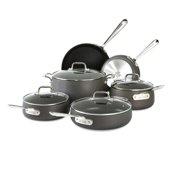 All-clad E113SC64 | HA1 Hard Anodized Nonstick 10-Piece Cookware Set
