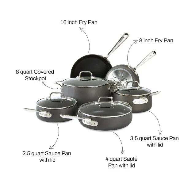 All-clad E113SC64 | HA1 Hard Anodized Nonstick 10-Piece Cookware Set - Image 10