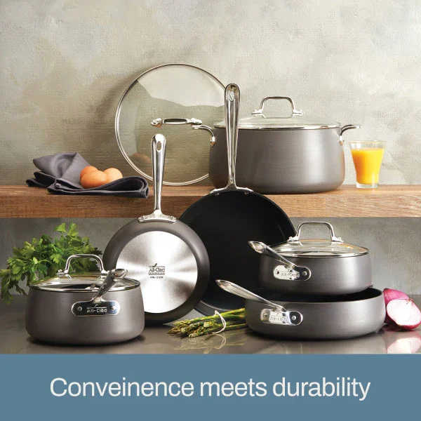 All-clad E113SC64 | HA1 Hard Anodized Nonstick 10-Piece Cookware Set - Image 4
