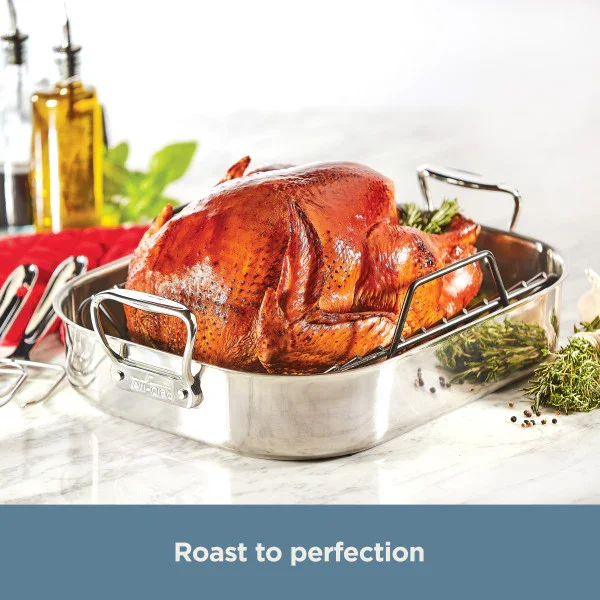 All-clad E7522S54 | Small Stainless Steel Roaster with Rack - Image 4