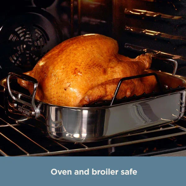 All-clad E7522S54 | Small Stainless Steel Roaster with Rack - Image 5