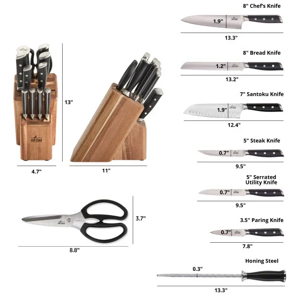 All-clad K272SC64 | Forged Stainless Steel 12-Piece Knife Block Set - Image 11