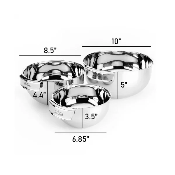 All-clad MBSET | Mixing Bowl Set | Stainless Steel 3-Piece Set - Image 10