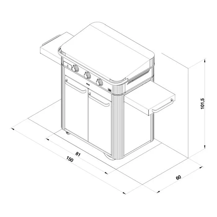 Eno 570382588801 | Gas Cylinder Cart with Utensil Bar and Foldable Shelves - Image 5