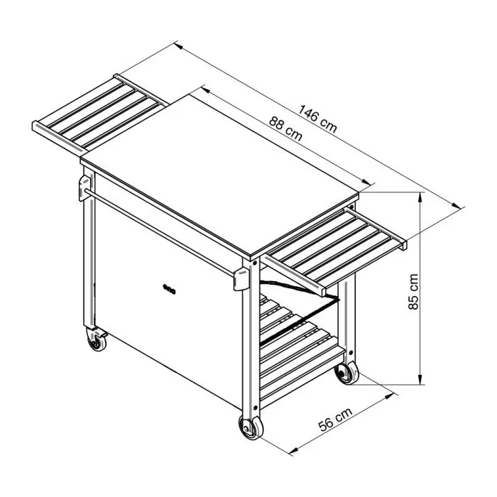 Eno DPN53 | EMILE Wood Cart | Outdoor Cooking Collection - Image 5