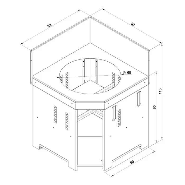 ENO PMOD7009 | Modulo Corner Cabinet with Kamado Grill Recess - Image 3