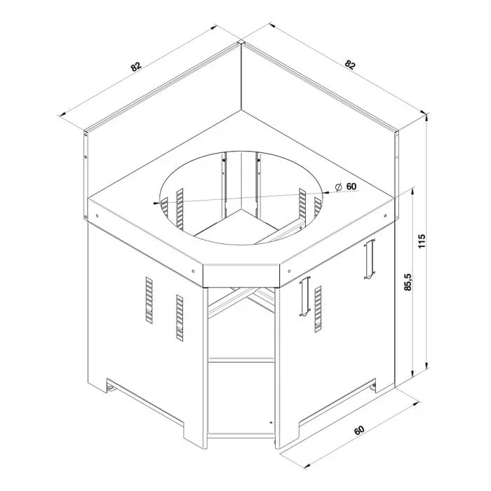 ENO PMOD7009 | Modulo Corner Cabinet with Kamado Grill Recess - Image 8