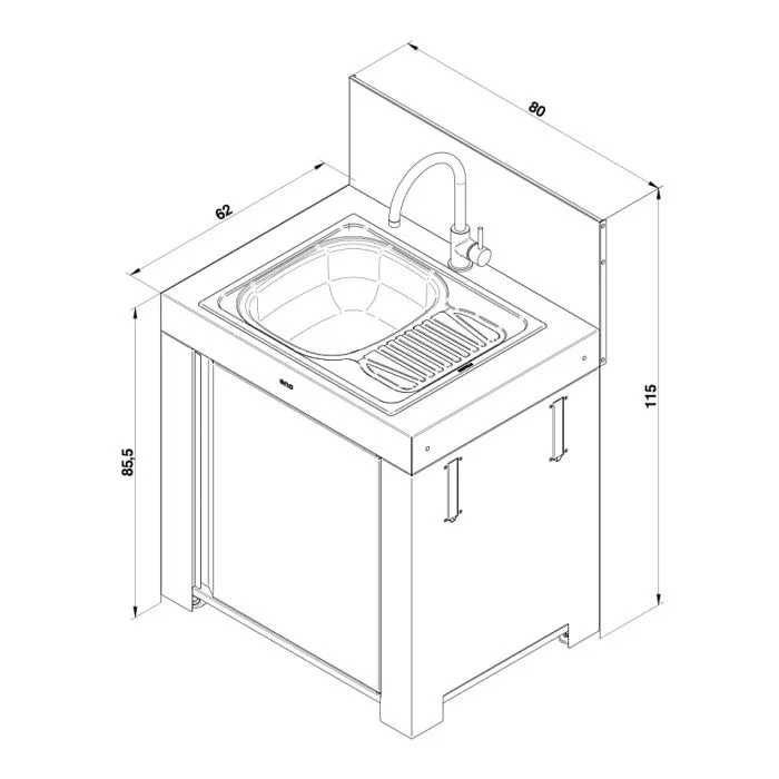 Eno PMOD7012 | Modulo Sink Cabinet - Image 10