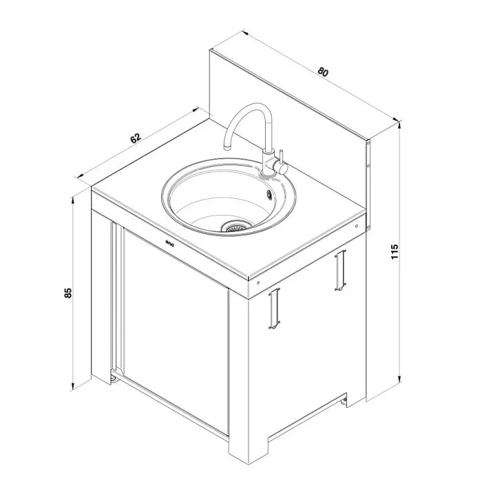 Eno PMOD7012 | Modulo Sink Cabinet - Image 5