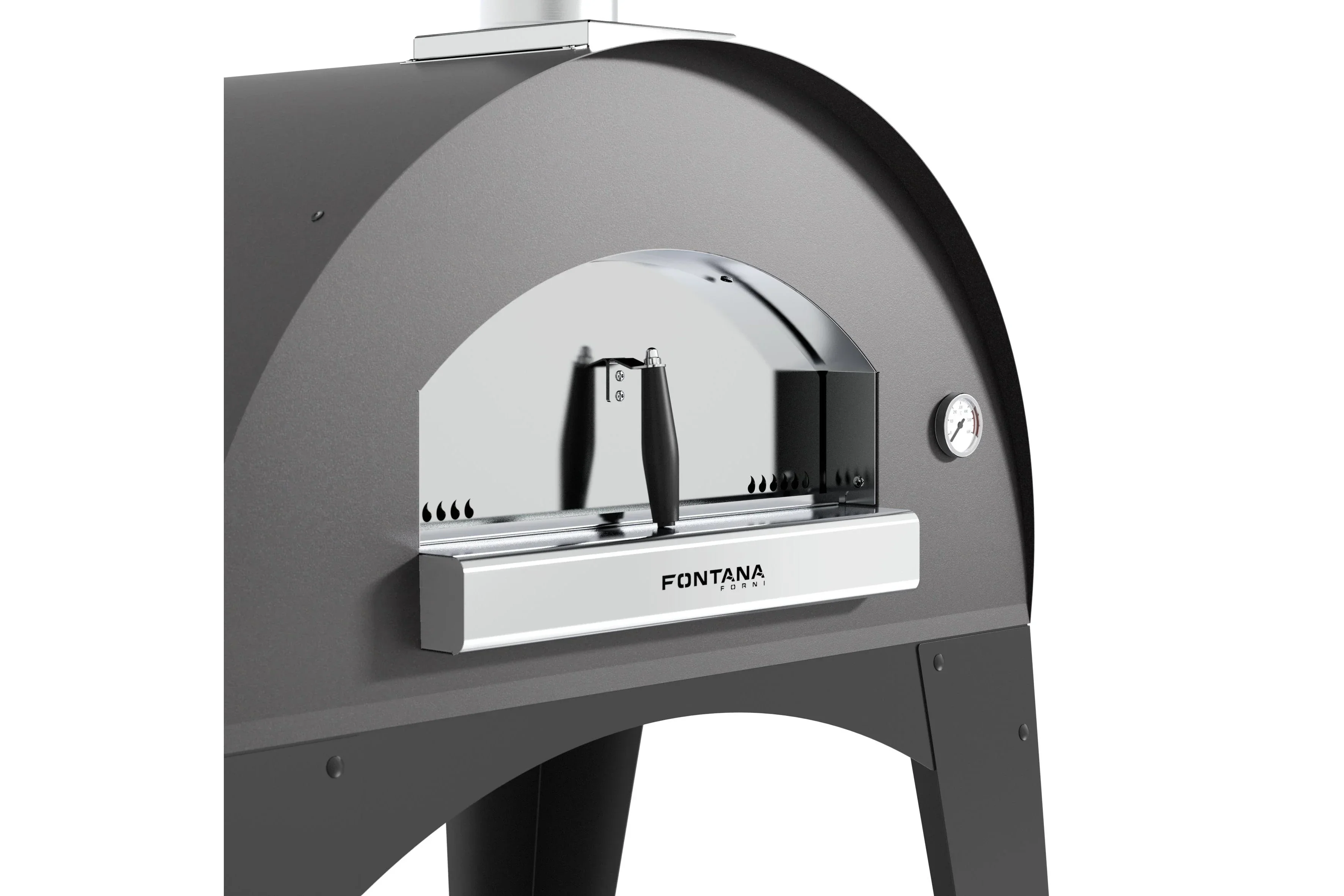 Fontana PI | Ovens 60x40 cm | Wood Holder and Trolley with Wheels - Image 3