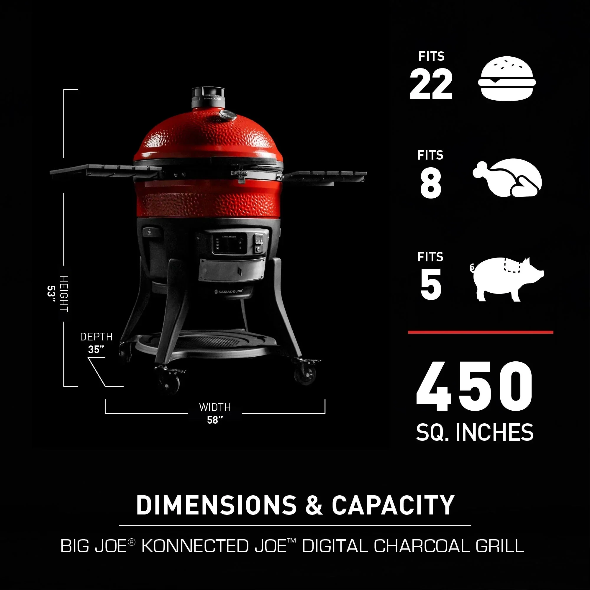 Kamado Joe KJ15042425 | Big Joe Konnected Joe Digital Charcoal Grill and Smoker - Image 8
